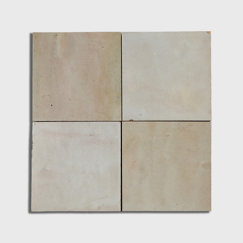 MOROCCAN: Gris Beige Square Zellige Field Tile (4"x4"x1/2" | glossy)