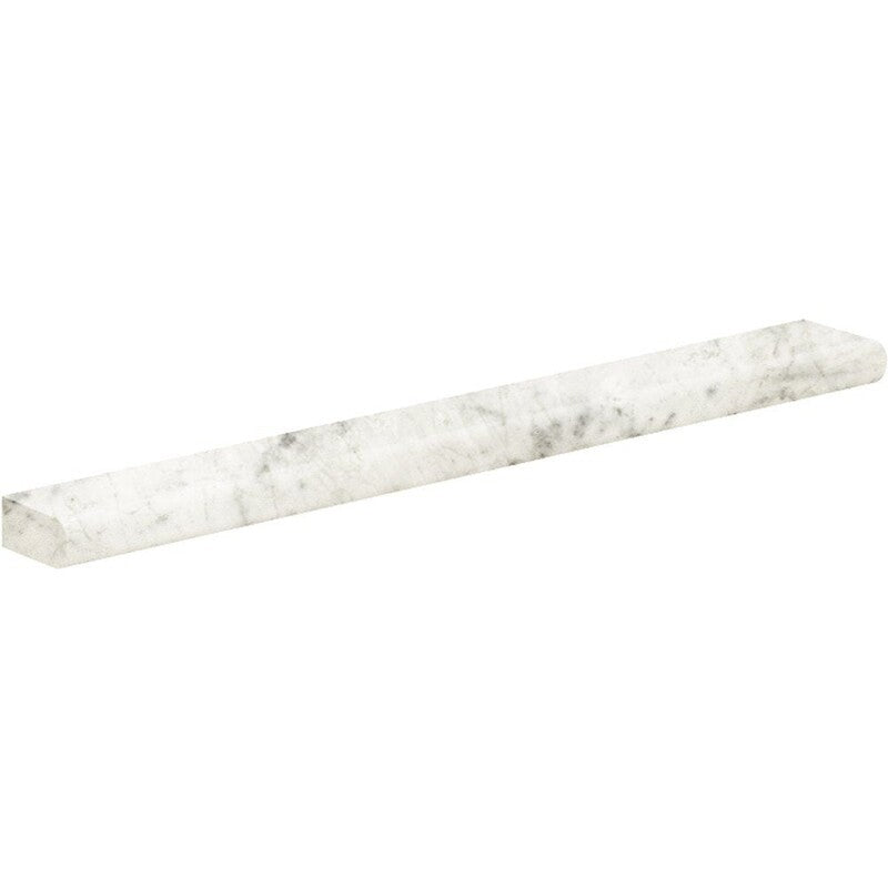 BIANCO CARRARA PORCELAIN: Bianco Carrara Porcelain Battiscopa Baseboard (natural | 3"x24"x25/64" | straight cut)