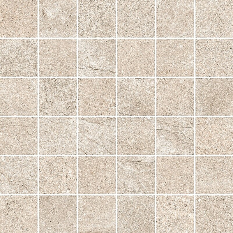 TELLURIDE PORCELAIN: Sand Moon 2X2 Straight Stack Mosaic (matte | 12"x12"x23/64" | straight cut)