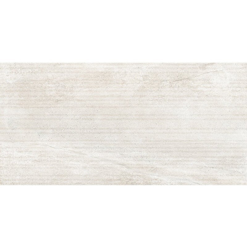 TELLURIDE PORCELAIN: Snow Struttura Field Deco Tile (struttura grooves | 12"x24"x23/64" | straight cut)