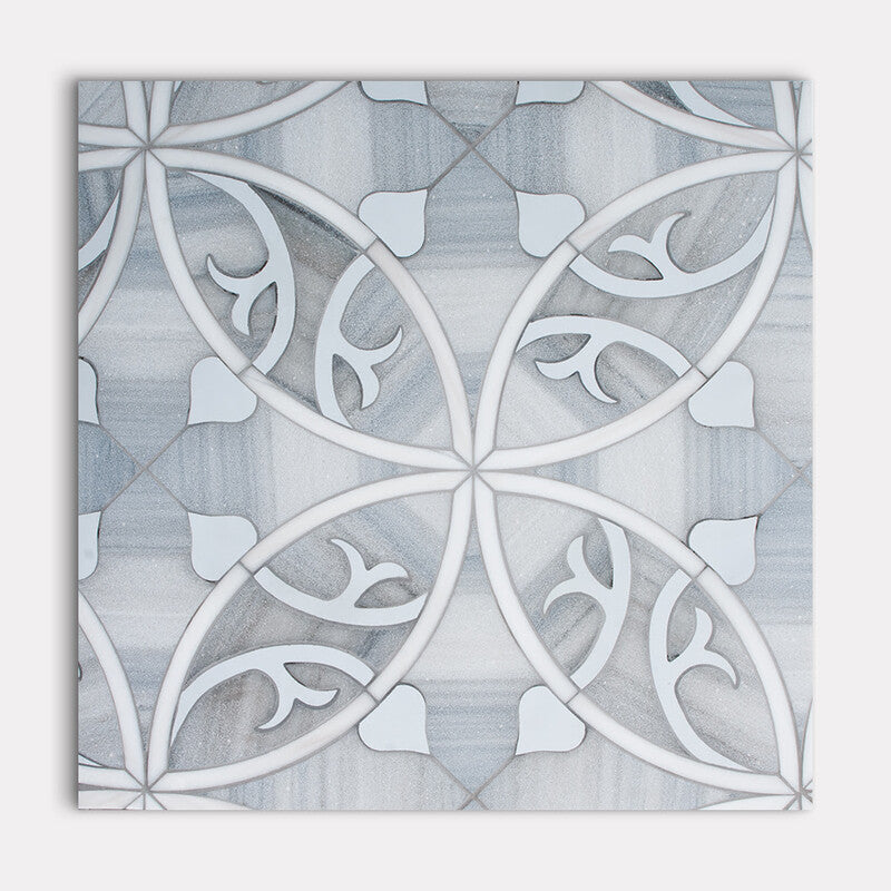 UMBRIA : Snow White Elain Mosaic (multi finish | 17"x17"x9/16" | straight cut)