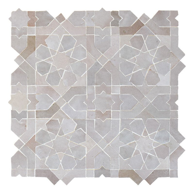 MOROCCAN: Multi Jasmine Zellige Mosaic (11"x11"x3/4" | glossy)