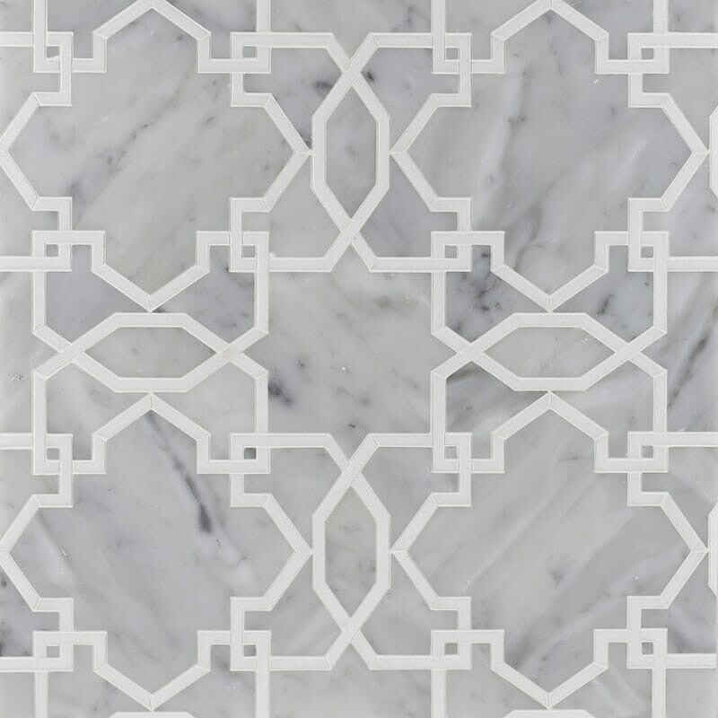 MYSTIQUE : Thassos White Tamara Mosaic (multi finish | 9"x9"x23/32" | straight cut)