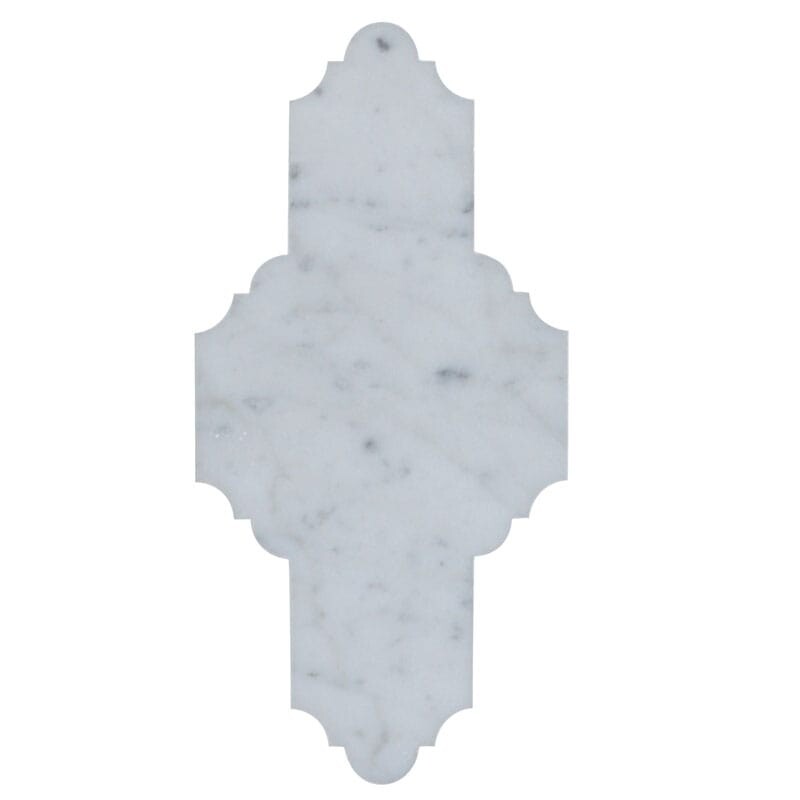 MYSTIQUE : White Carrara Clara Mosaic (multi finish | 4"x9"x21/32" | straight cut)