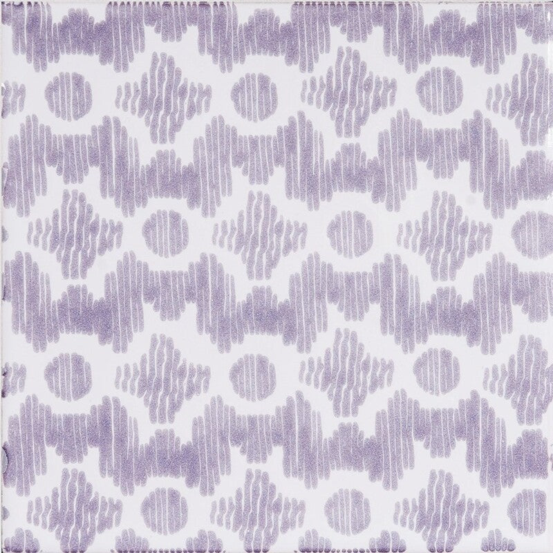 SISTER PARISH: Pure , Wisteria Clara B Field Deco Tile (glossy | 6"x6"x3/8" | straight cut)