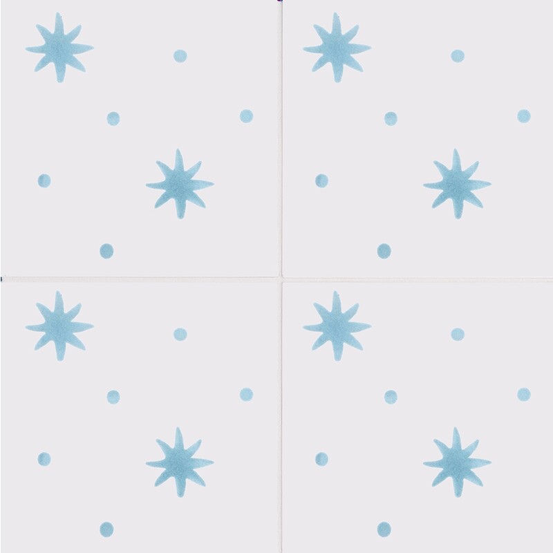 SISTER PARISH: Pure , Ocean Serendipity Field Deco Tile (glossy | 6"x6"x3/8" | straight cut)