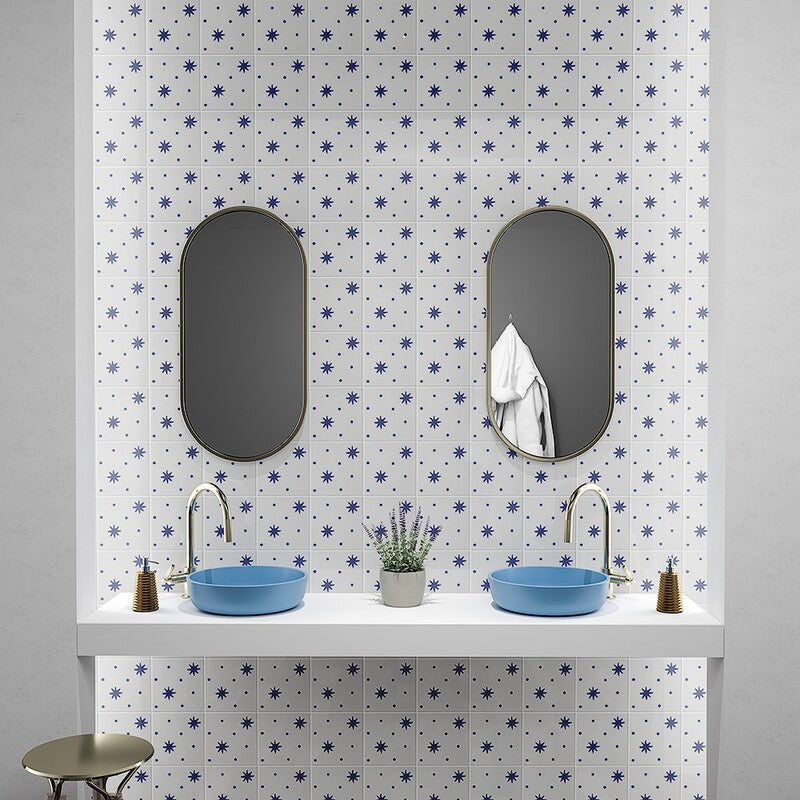 SISTER PARISH: Pure , Iris Serendipity Field Deco Tile (glossy | 6"x6"x3/8" | straight cut)