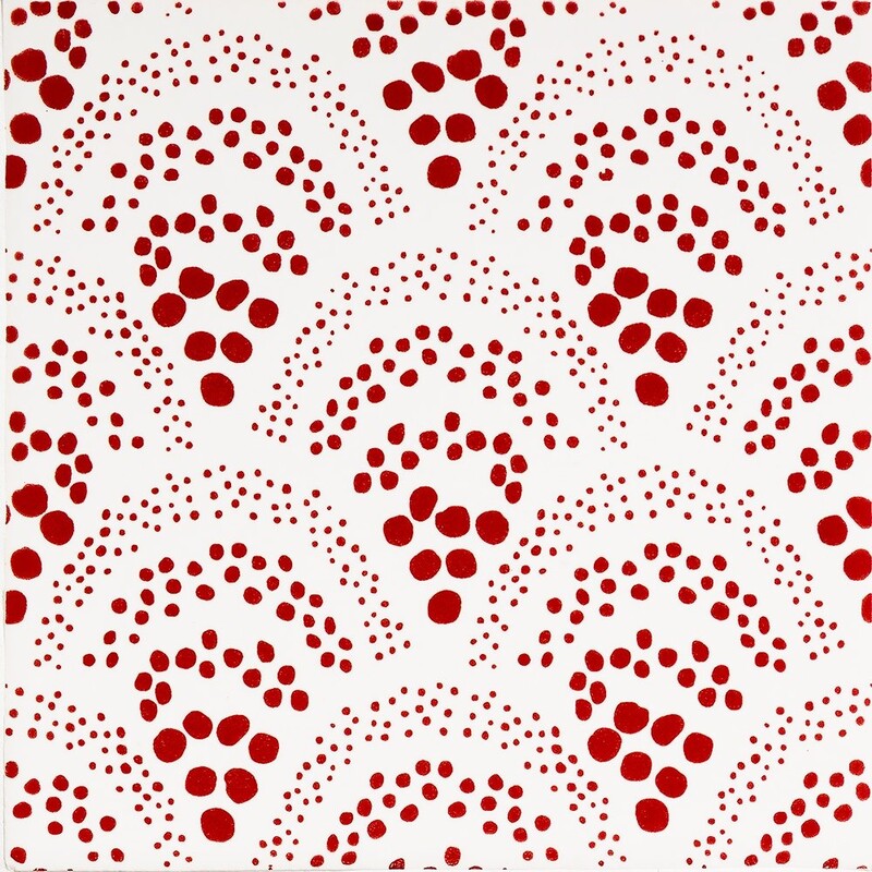 SISTER PARISH: Pure , Fire Engine Chou Chou Field Deco Tile (matte | 6"x6"x3/8" | straight cut)