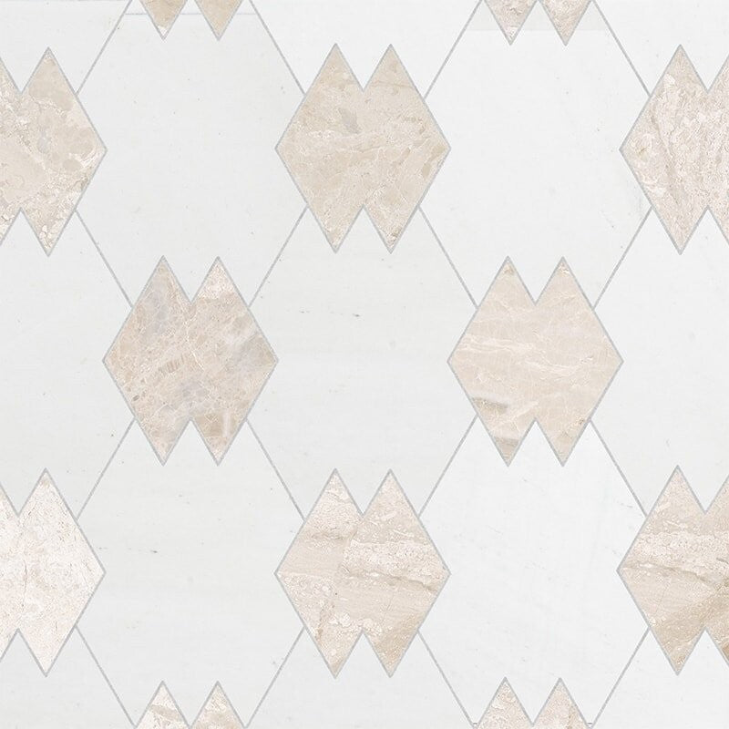 TAOS : Snow White Tappeti Mosaic (multi finish | 8"x10"x21/32" | straight cut)