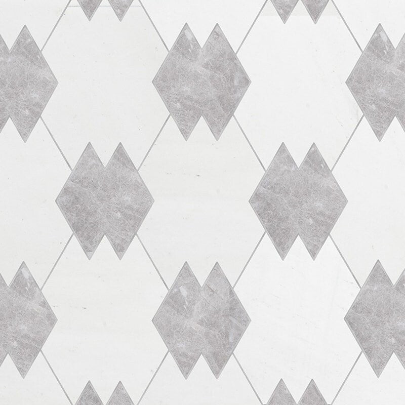 TAOS : Aspen White Tappeti Mosaic (multi finish | 8"x10"x21/32" | straight cut)