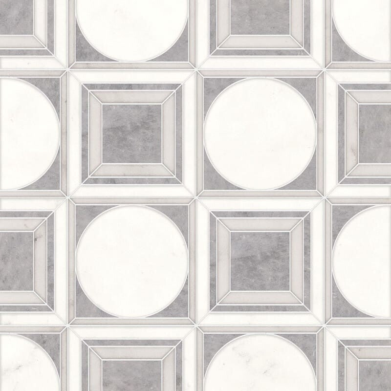 TALYA: Afyon White Dolomite Cicero Mosaic (multi finish | 12"x12"x3/8" | straight cut)