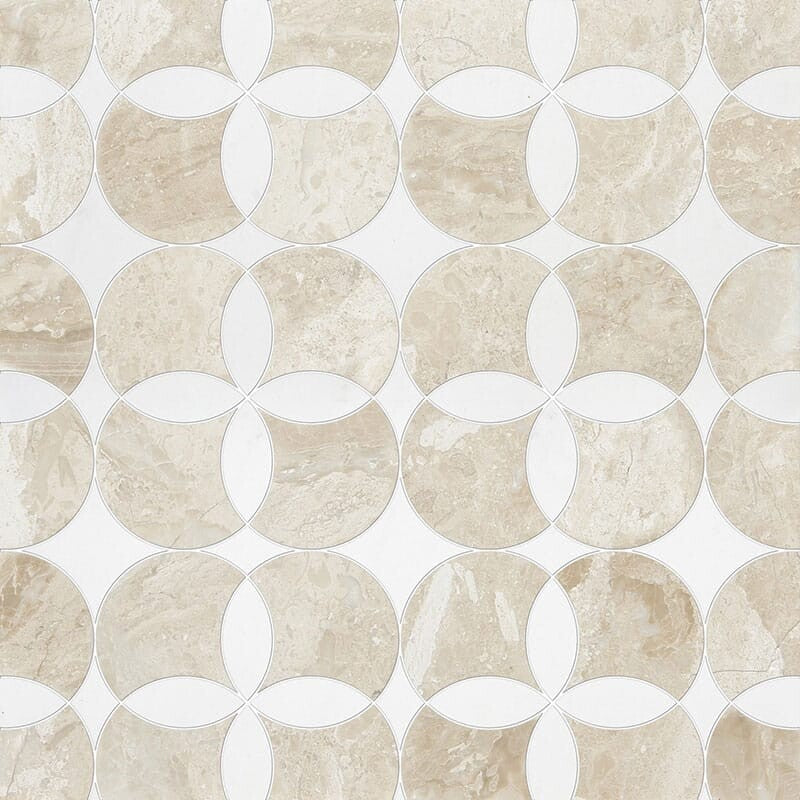 TALYA: Diana Royal, Snow White Constantine Mosaic (honed | 13"x13"x5/8" | straight cut)