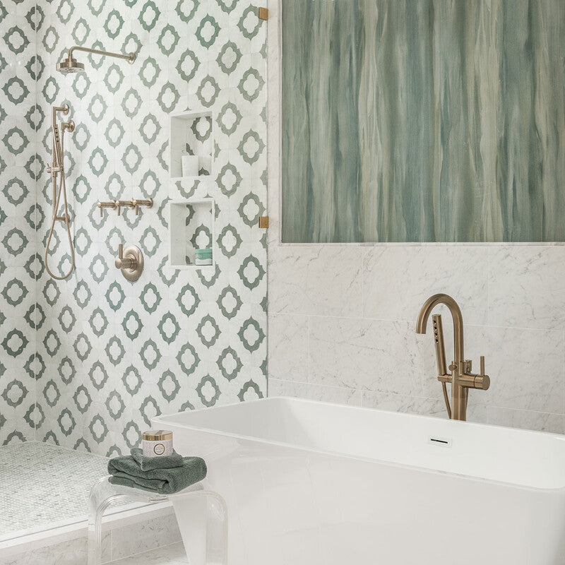 TALYA: Verde Capri Irene Mosaic (honed | 11"x11"x3/8" | straight cut)