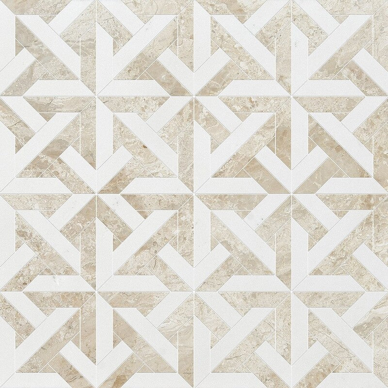 TALYA: Diana Royal, Marmara Lattice Mosaic (honed | 9"x9"x11/16" | straight cut)