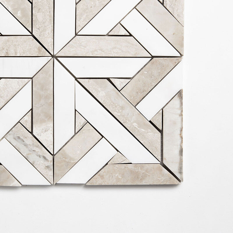 TALYA: Diana Royal, Marmara Lattice Mosaic (honed | 9"x9"x11/16" | straight cut)