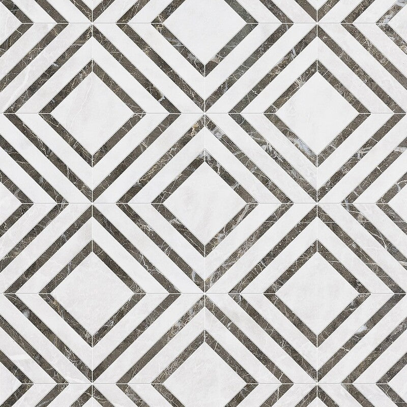 TALYA: Silver Drop Yildiz Mosaic (honed | 8"x11"x13/16" | straight cut)