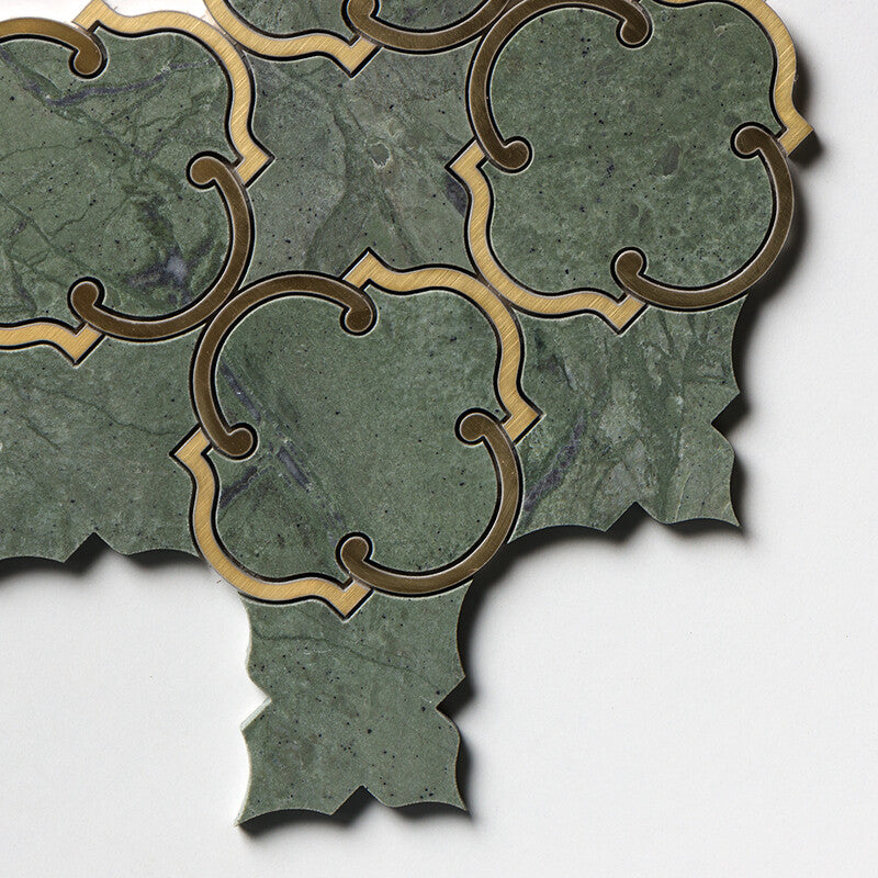 VERDE TIA : Casablanca Mosaic (honed | 10"x11"x1/2" | straight cut)