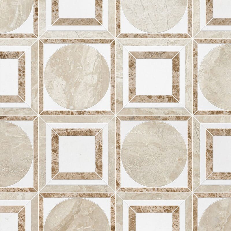 TALYA: Aspen White Paradise Cicero Mosaic (multi finish | 12"x12"x3/8" | straight cut)