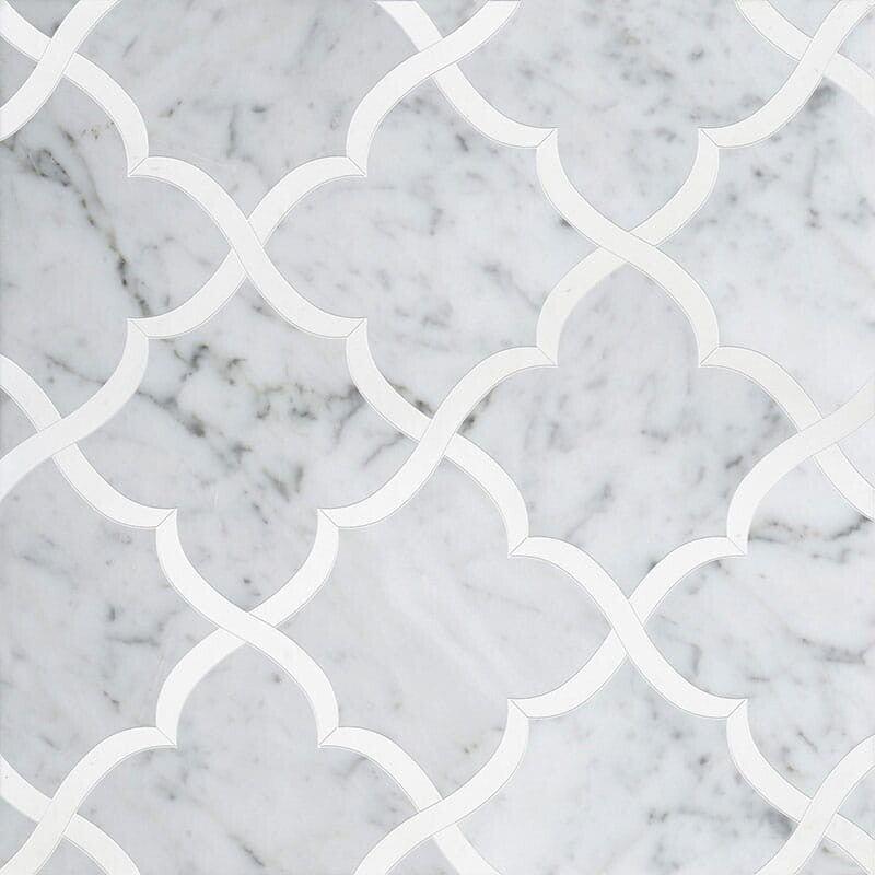 TALYA: Thassos White Gaia Mosaic (multi finish | 11"x11"x3/8" | straight cut)