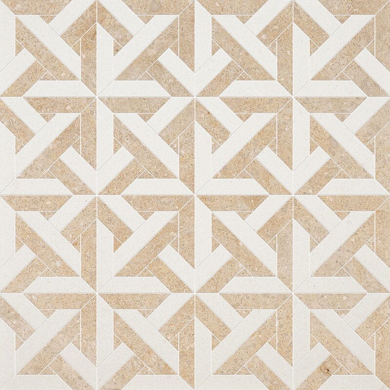 TALYA: Seashell Marmara Lattice Mosaic (multi finish | 9"x9"x11/16" | straight cut)