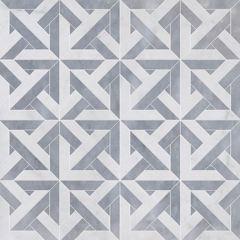 TALYA: Allure Light Marmara Lattice Mosaic (multi finish | 9"x9"x11/16" | straight cut)