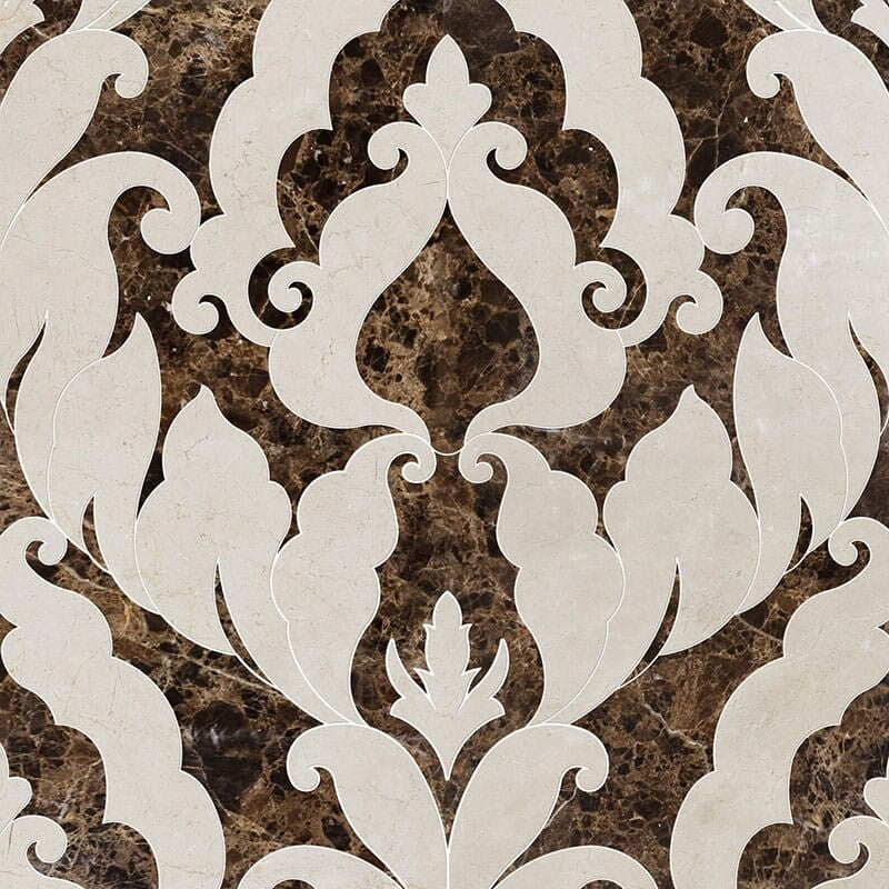 TALYA: Emperador Dark Rumi Mosaic (polished | 13"x18"x9/16" | straight cut)