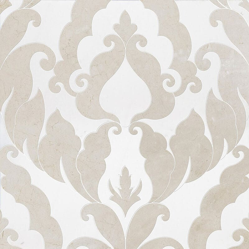 TALYA: Thassos White Aspen White Rumi Mosaic (polished | 13"x18"x9/16" | straight cut)