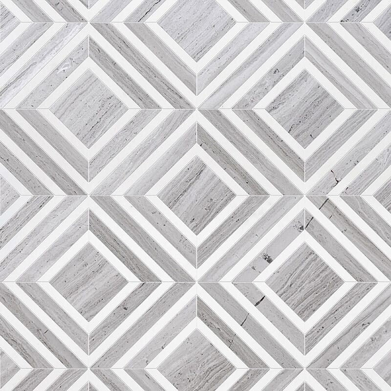 TALYA: Thassos White Yildiz Mosaic (multi finish | 8"x11"x13/16" | straight cut)