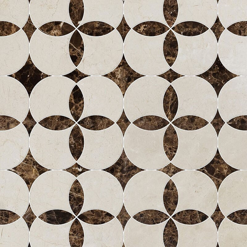 TALYA: Emperador Dark Constantine Mosaic (polished | 13"x13"x5/8" | straight cut)