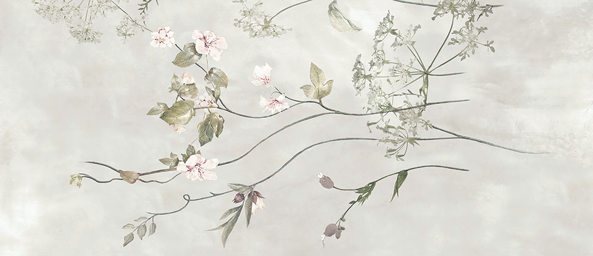 Ergon Slabs USA Botanic Decor porcelain field tile by Emil, naturale finish, 47 1/4"x109 7/16"x6.5-mm size. Premium Italian porcelain for floors and walls.