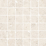 SHELLSTONE: White Mosaic 1113/16"X1113/16" Porcelain Mosaic  (23 5/8"x47 1/4"x9.5-mm | naturale | rectified)