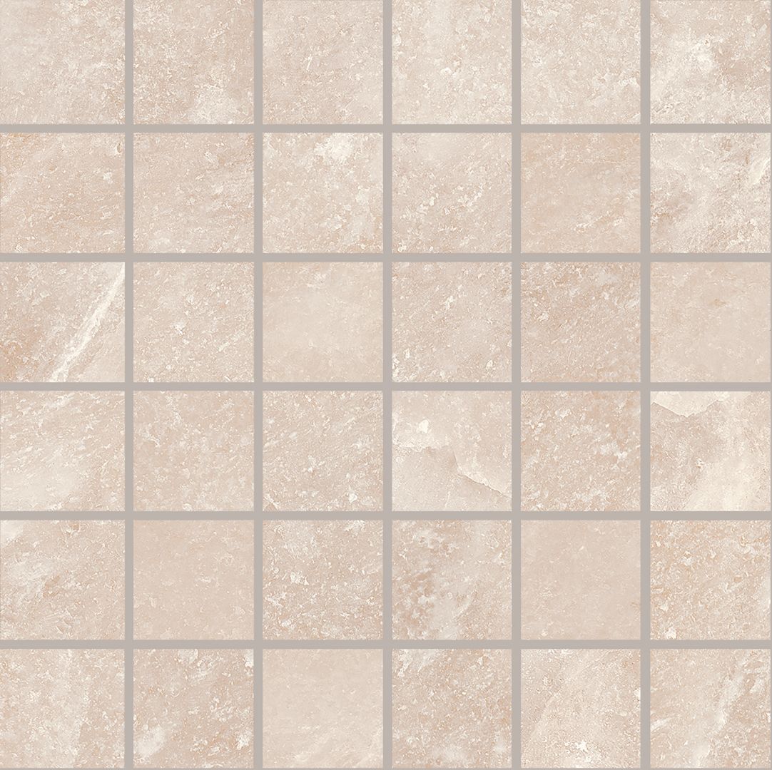 Salt Stone Pink Halite porcelain mosaic tile by Emil, 11 13/16"x11 13/16"x9.5-mm size. Premium Italian porcelain for floors and walls.