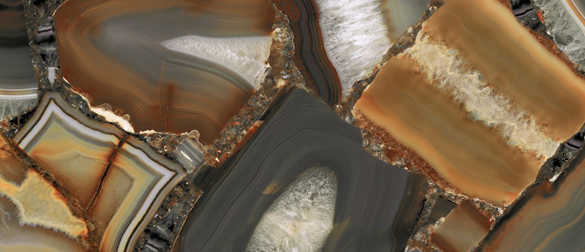 Tele di Marmo Precious AGATE BROWN porcelain field tile by Emil, silktech finish, 48"x48" size. Premium Italian porcelain for floors and walls.