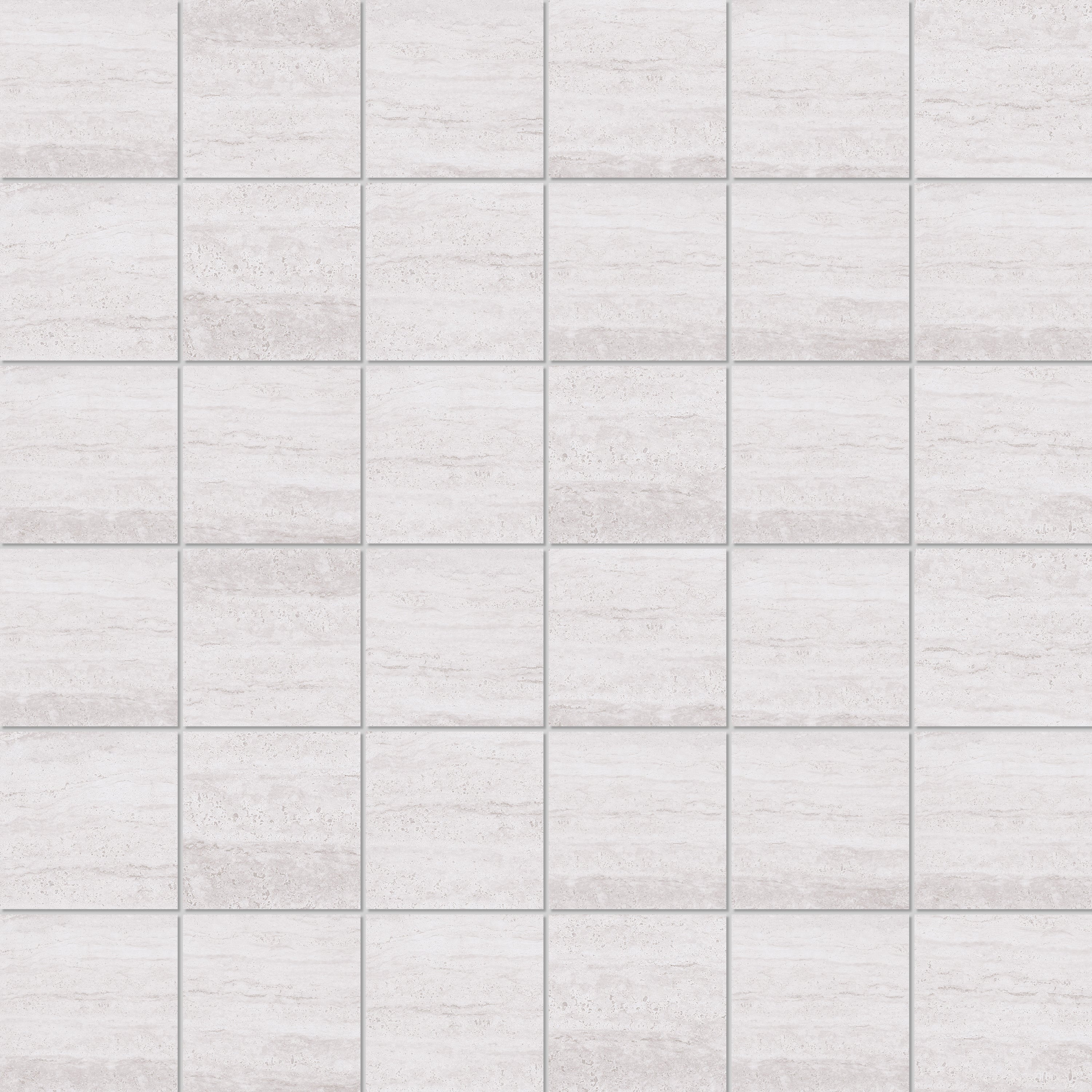 Pisa Silver porcelain mosaic, top-down product view, 12"×12"×5/16" size. Premium porcelain for floors and walls.