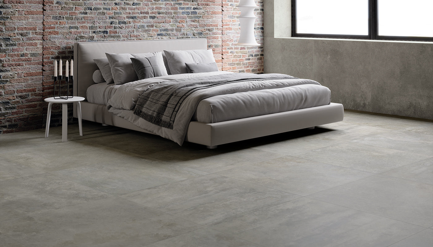 Fabrika DARK GREY porcelain mosaic tile by Emil, silktech finish, 13"x14" size. Premium Italian porcelain for floors and walls.