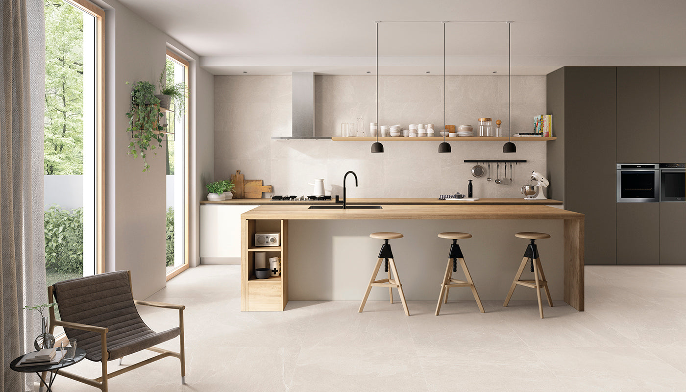 Nordika SAND porcelain mosaic tile by Emil, naturale finish, 12"x12" size. Premium Italian porcelain for floors and walls.