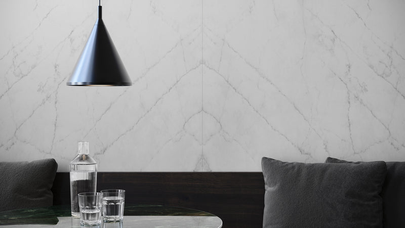 Aeterna Ariel Bianco polished tile in a room setting — available at Surface Group lifestyle image