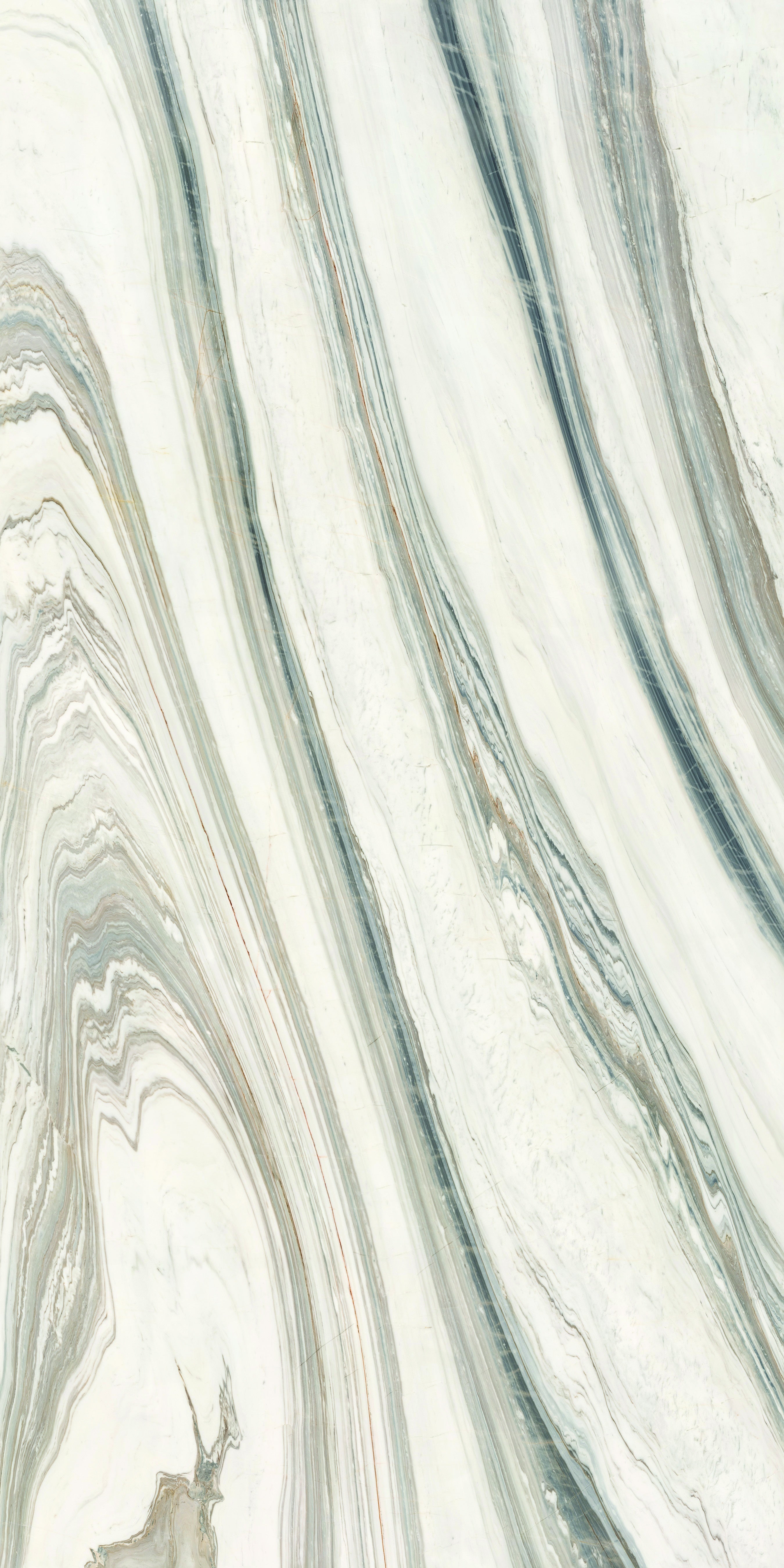 Fusion White slabs by Anatolia Aeterna, alternate product view, 63"×125 31/32" size. Premium porcelain for floors and walls.