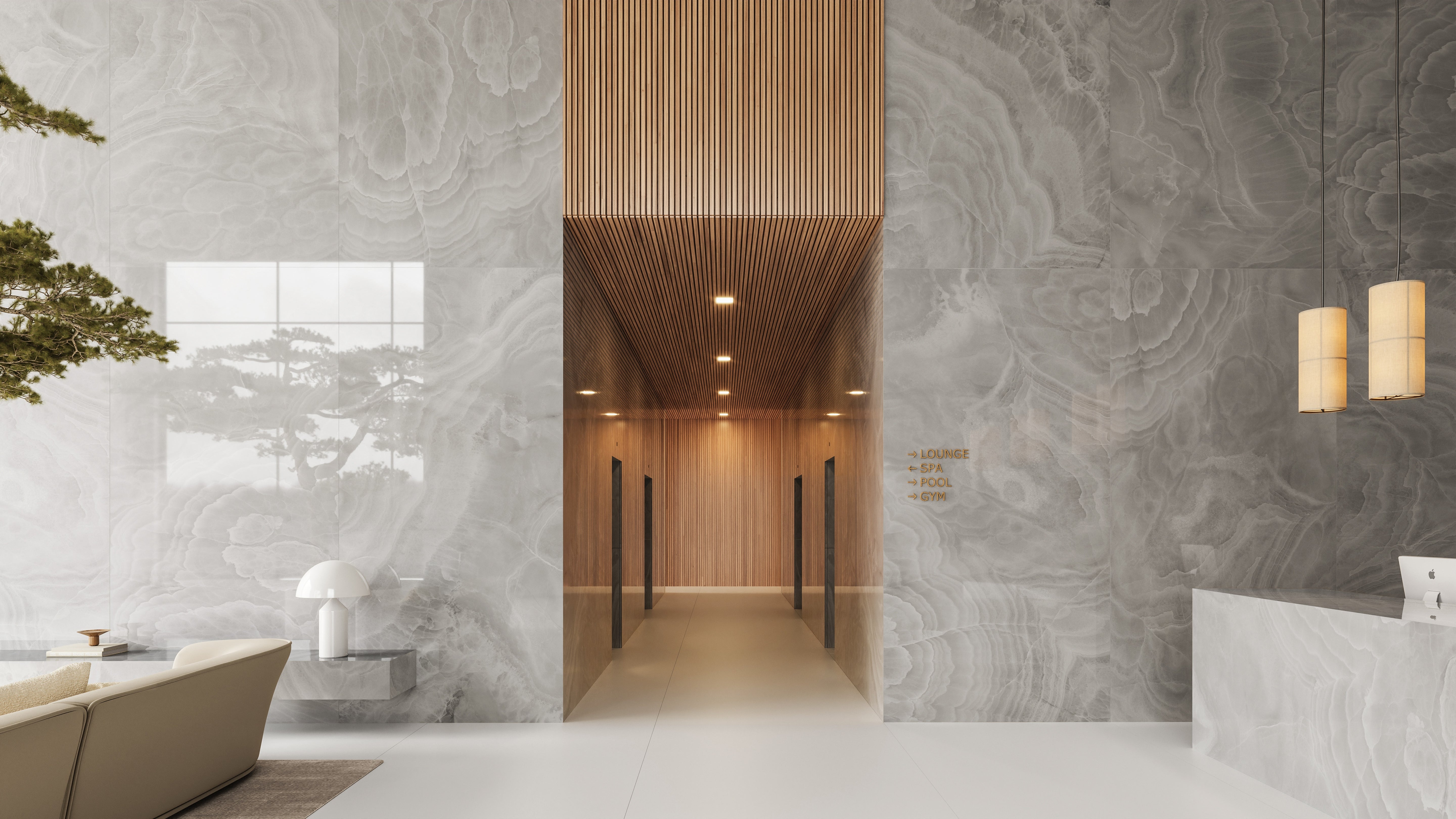 LUSTRA: Onyx Halo Block 44 Bookmatch Sintered Stone Slabs (64"×127"×15/32" | Polished | Rectified)