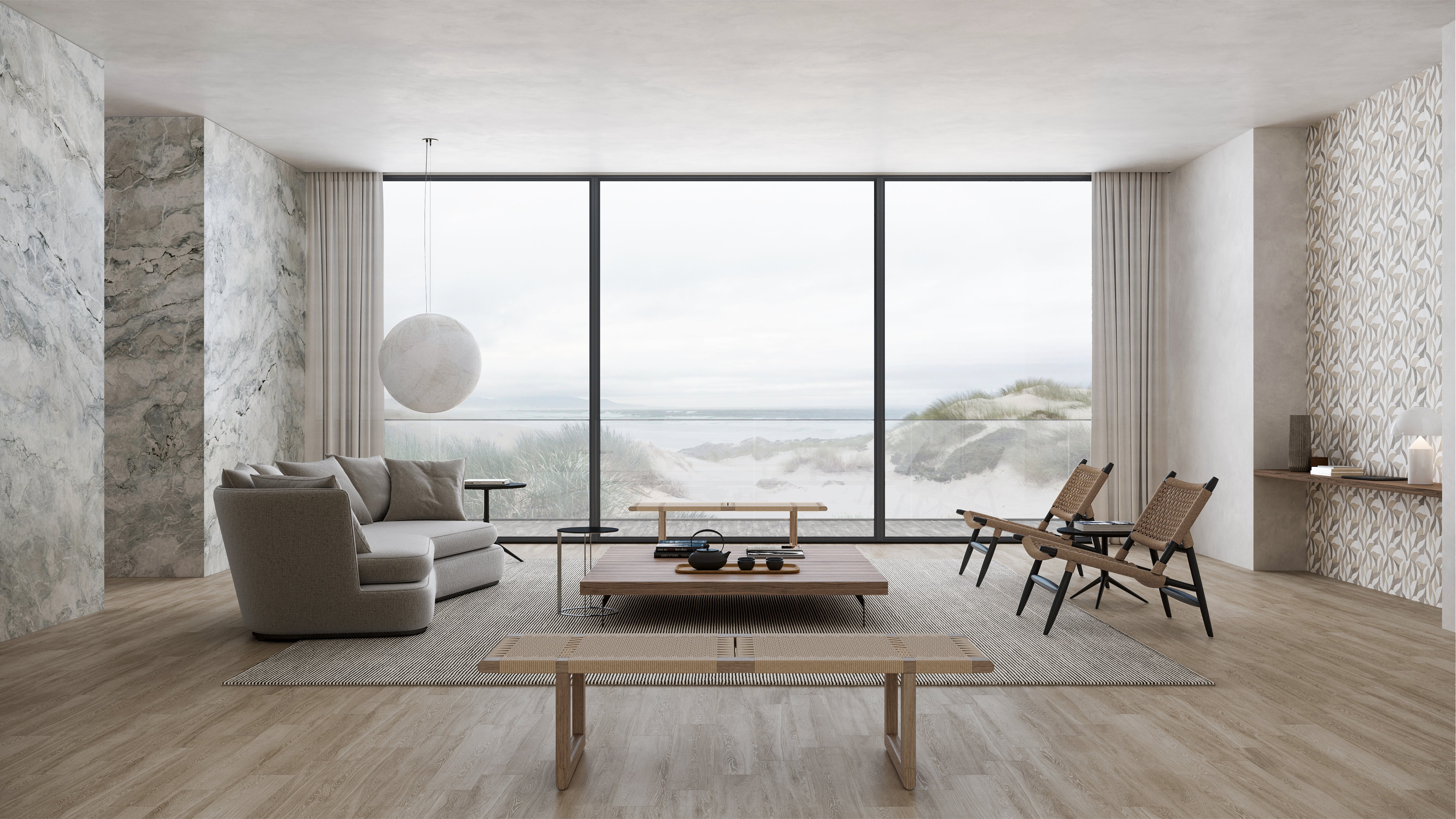 MAJESTO: Atlantic Ocean Porcelain Field Tile (24"×48"×11/32" | Polished | Rectified)