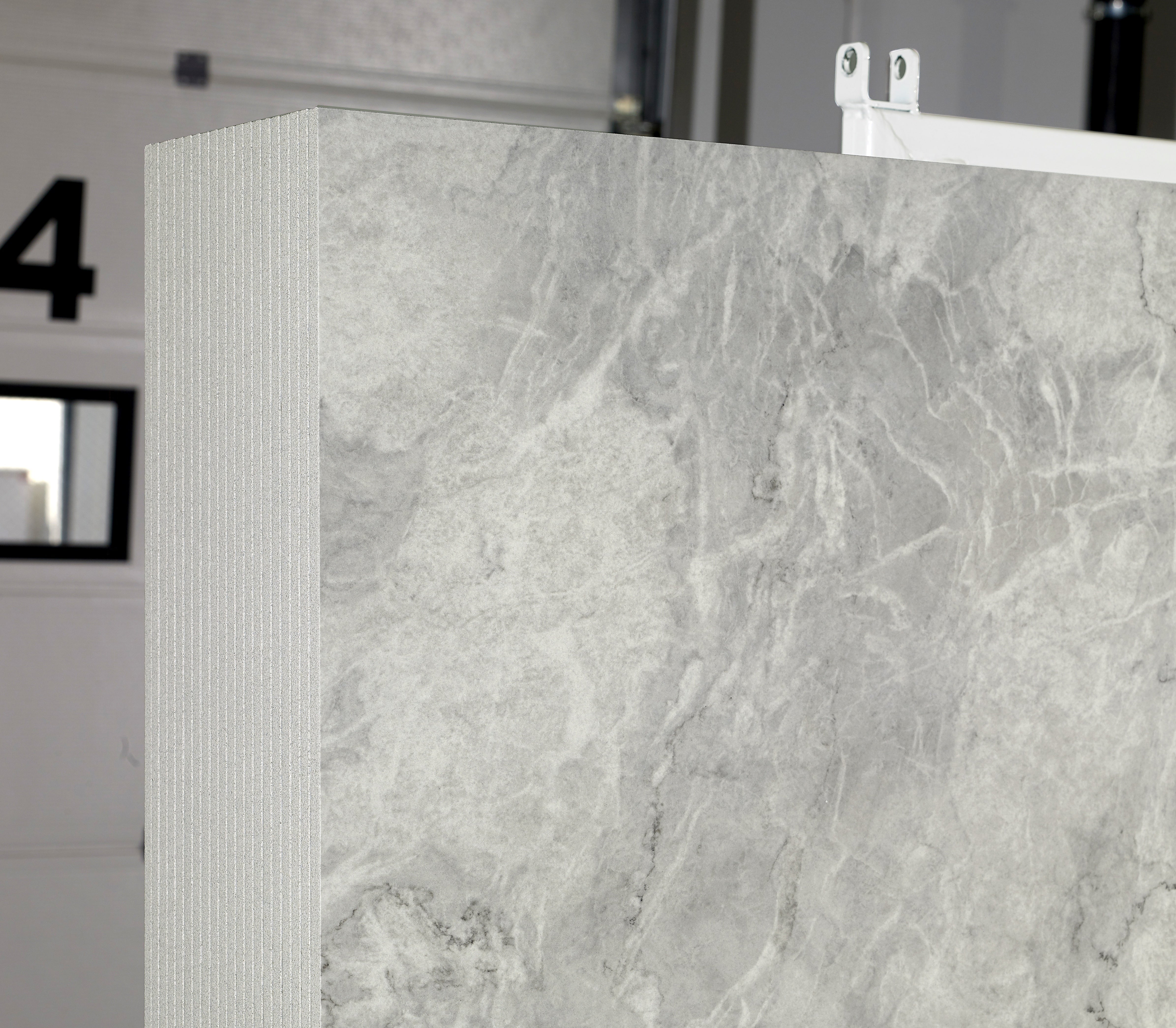 Majesto Atlantic Ocean sintered stone slabs by Anatolia, top-down product view, 64"×127"×15/32" size. Turkish sintered stone for floors and walls.