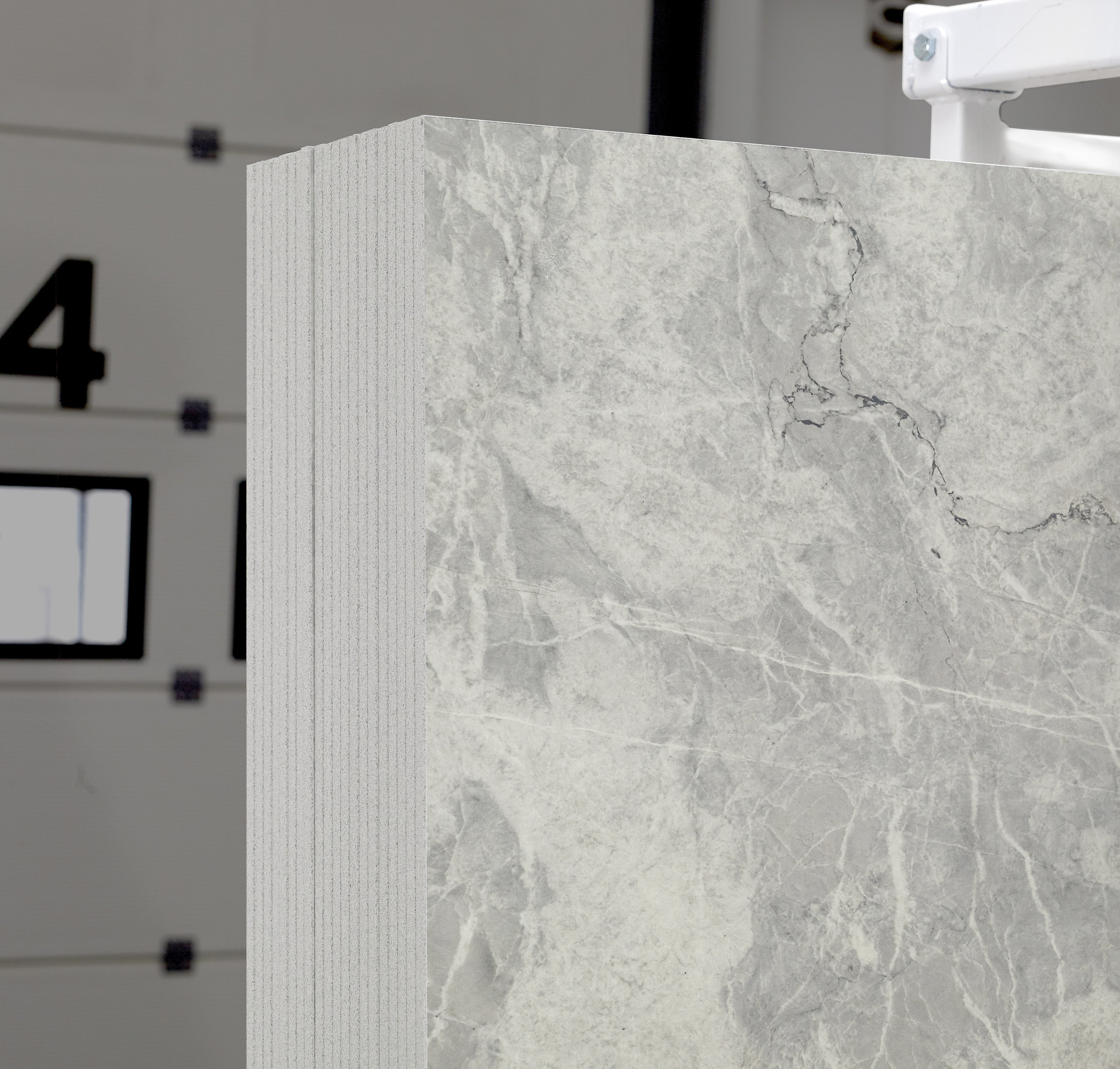 Majesto Atlantic Ocean sintered stone slabs by Anatolia, top-down product view, 64"×127"×15/32" size. Turkish sintered stone for floors and walls.