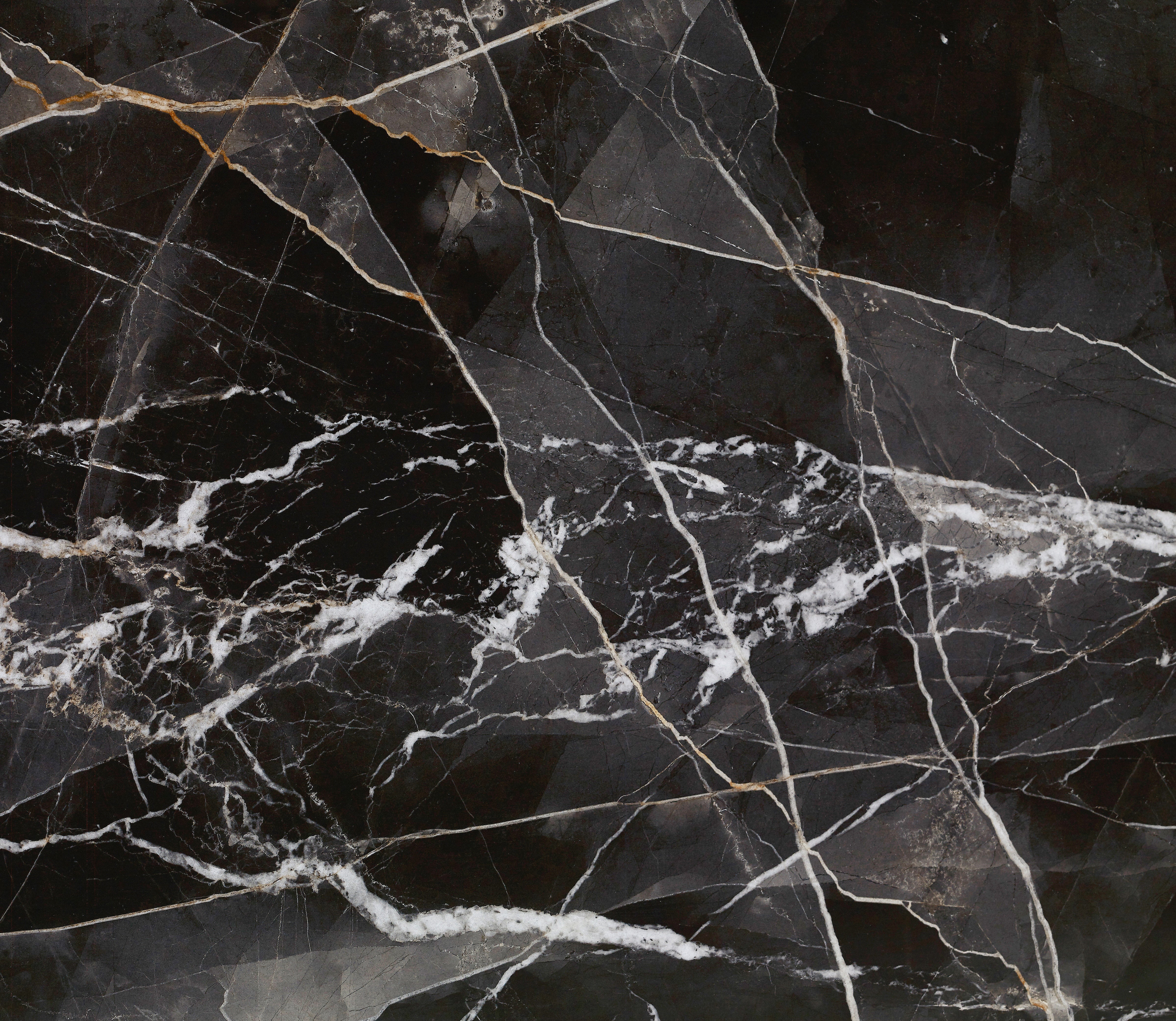Majesto Calacatta Noir sintered stone slabs by Anatolia, top-down product view, 64"×127"×15/32" size. Turkish sintered stone for floors and walls.