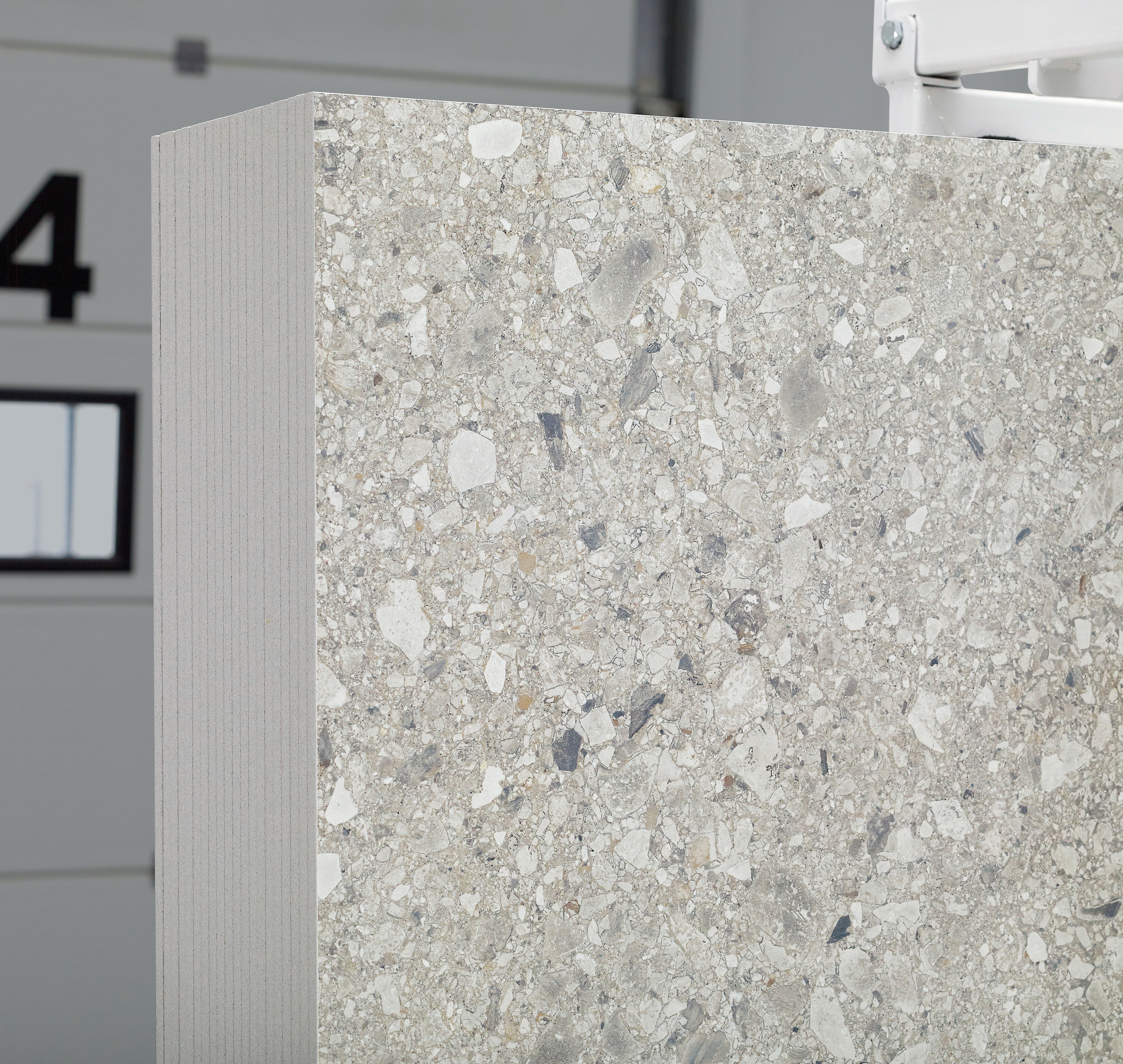 Majesto Ceppo di Gre sintered stone slabs by Anatolia, top-down product view, 64"×127"×15/32" size. Turkish sintered stone for floors and walls.