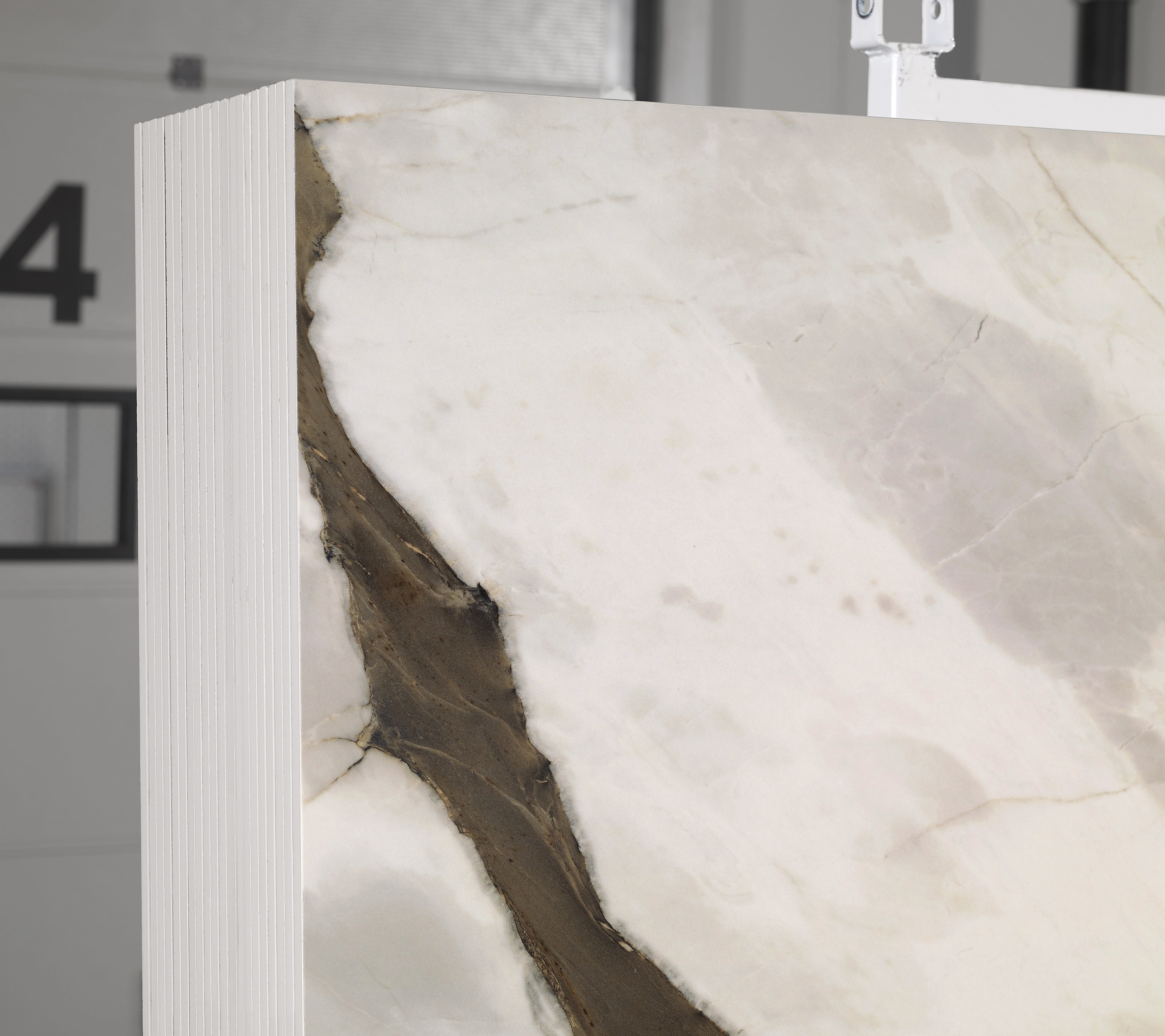 Majesto Gemma Bronze sintered stone slabs by Anatolia, top-down product view, 64"×127"×15/32" size. Turkish sintered stone for floors and walls.