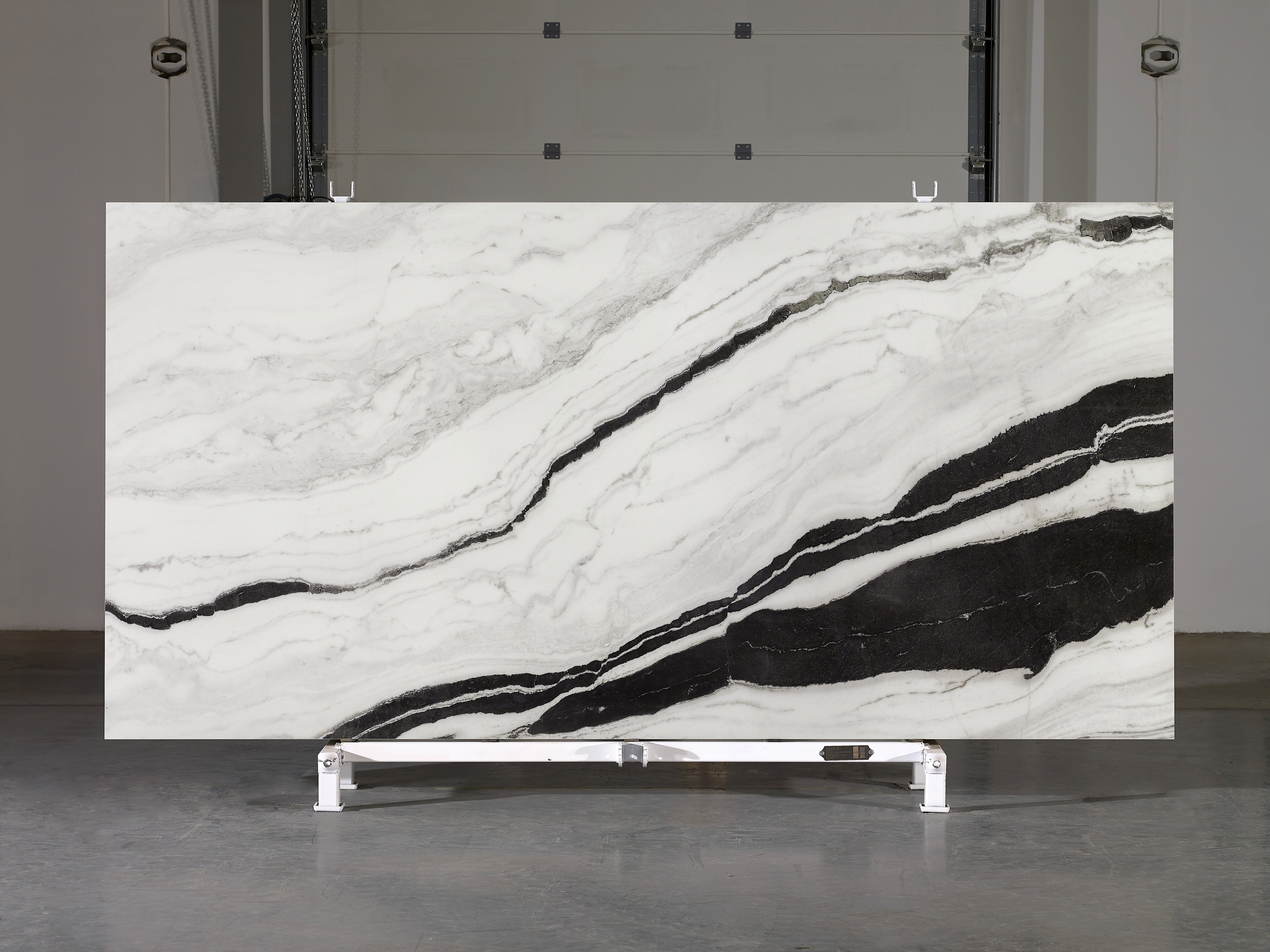 Majesto Panda sintered stone slabs by Anatolia, top-down product view, 64"×127"×15/32" size. Turkish sintered stone for floors and walls.