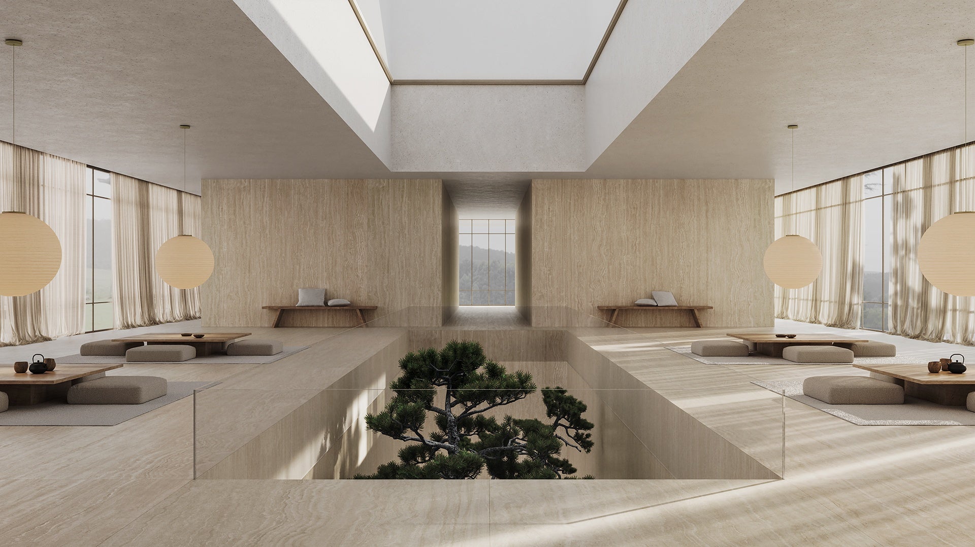 MAJESTO: Travertino Classico Porcelain Field Tile (24"×48"×11/32" | Grained | Rectified)