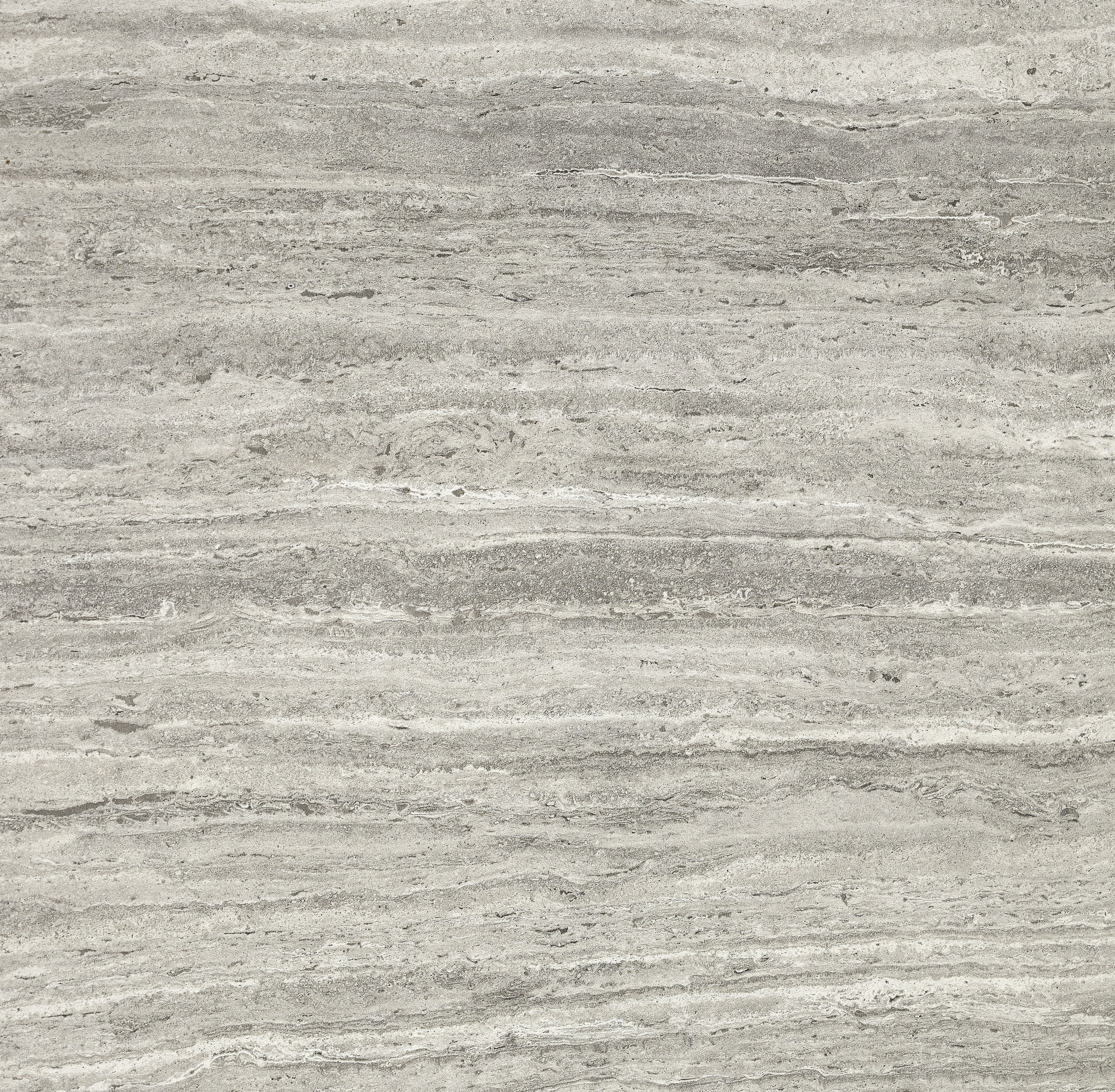 Majesto Travertino Titanium sintered stone slabs by Anatolia, top-down product view, 64"×127"×15/32" size. Turkish sintered stone for floors and walls.