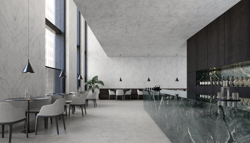 Aeterna Verdi Alpi polished tile in a room setting — available at Surface Group lifestyle image