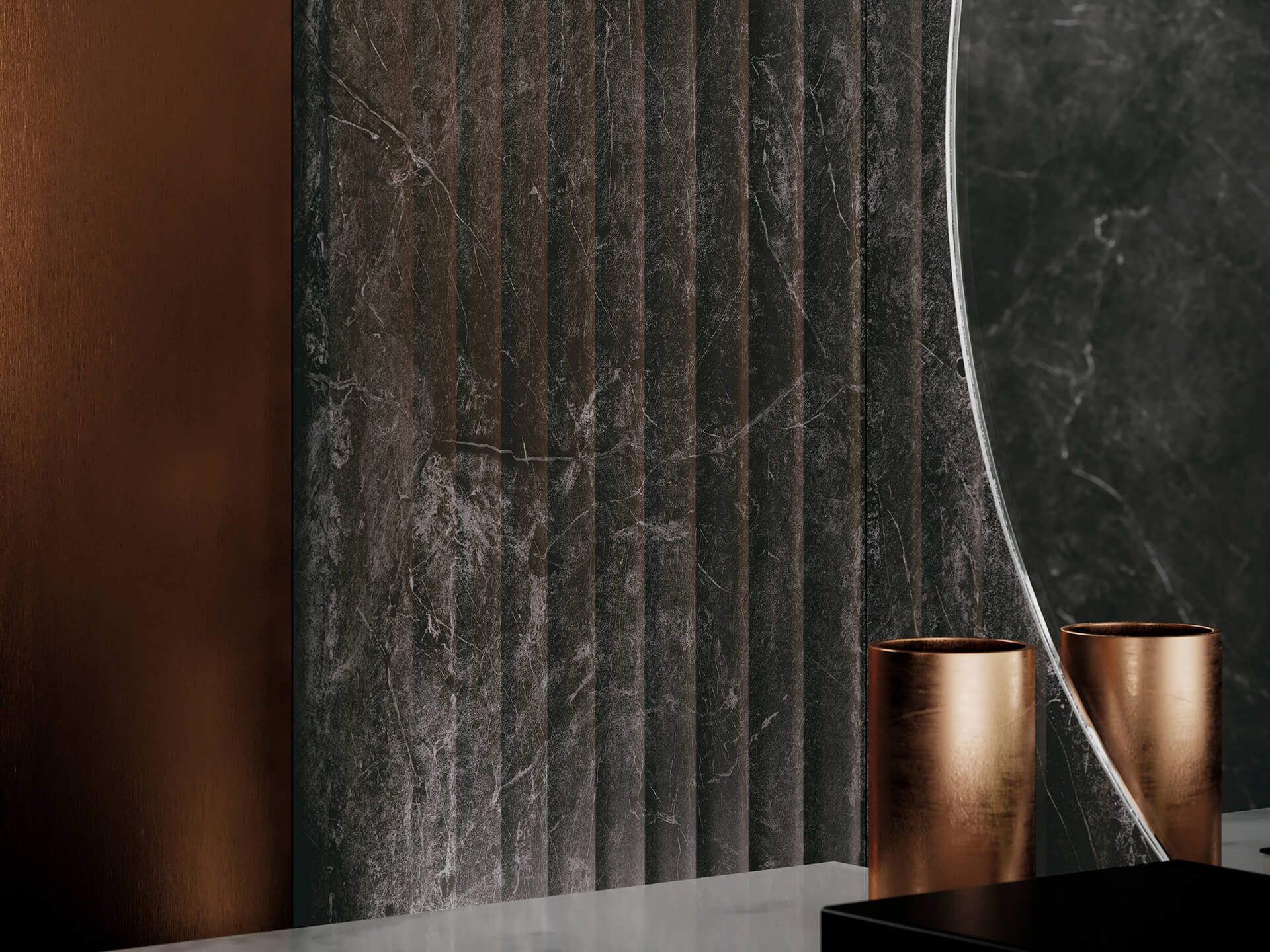 Velluto Nero Line Wall Tile (23x59x12.5-mm | matt)